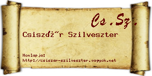 Csiszár Szilveszter névjegykártya