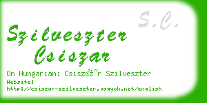 szilveszter csiszar business card